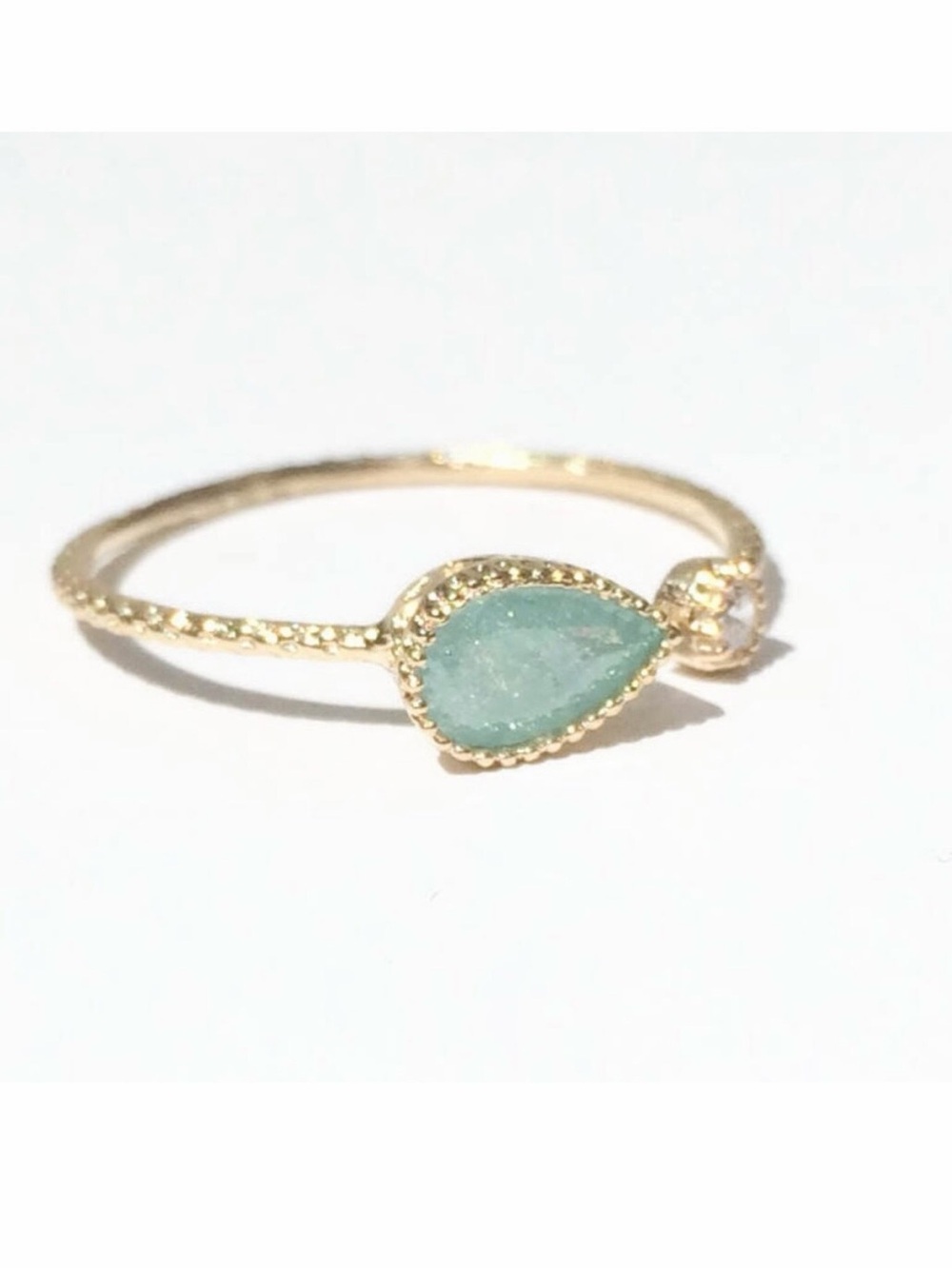 🍒3/$30 New Dainty Mint Druzy Teardrop Ring